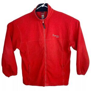 Pachinno Jeans Mens Full Zip Y2K Fleece Jacket Rare Red Large